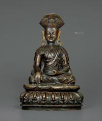  十七世纪 铜止贡巴坐像