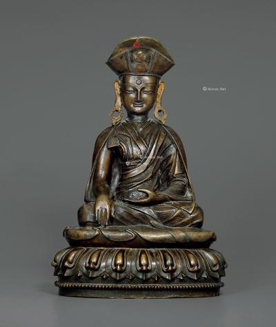  十七世纪 铜止贡巴坐像