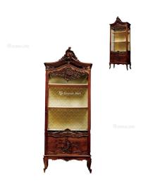  1880年制 胡桃木雕洛可可风格展示柜