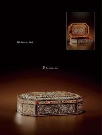  1880年制 阿拉伯风格珍珠贝母镶嵌首饰盒
