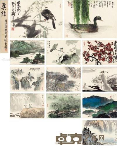  山水花鸟集粹册 （十二页） 册页 设色纸本 45×32.5cm×12