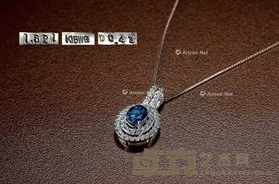  蓝宝石及钻石项链 周长44cm；重量2.63g