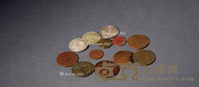  民国·苏维埃铜币九枚、银币三枚共十二枚 直径18–28mm