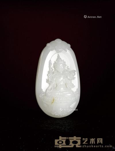 虚空藏菩萨 白玉牌 重52.0g