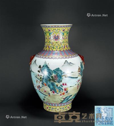  清 粉彩百子图铺首尊 高58cm