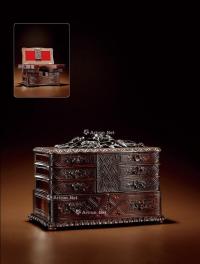  1920年制 德国黑森林风格木雕首饰盒