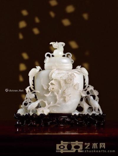  清乾隆·白玉镂雕平安长寿链瓶 高15.0cm