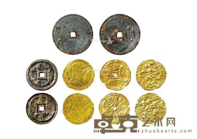  明·金银钱一组五枚 直径12–56mm