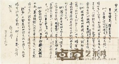  1961年作 周作人 致陈梦熊有关鲁迅早年译文的信札 29×16.5cm