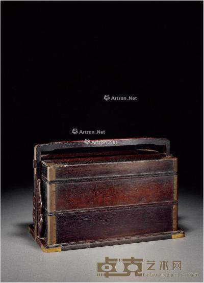  清早期·紫檀提盒 高23.2cm；长34cm；宽18.8cm