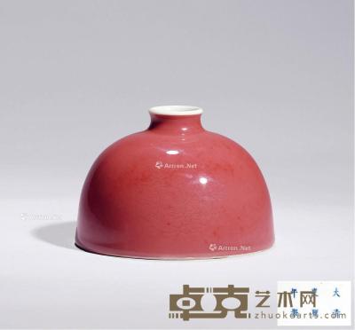  清康熙 豇豆红太白尊 高8.8cm