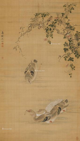  春江水暖 立轴 绢本设色