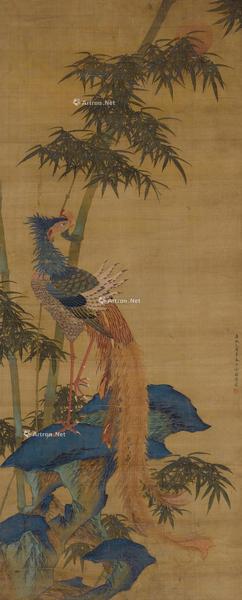  1705年作 凤凰图 立轴 绢本设色
