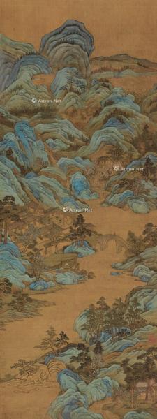  桃源读书图 立轴 绢本设色