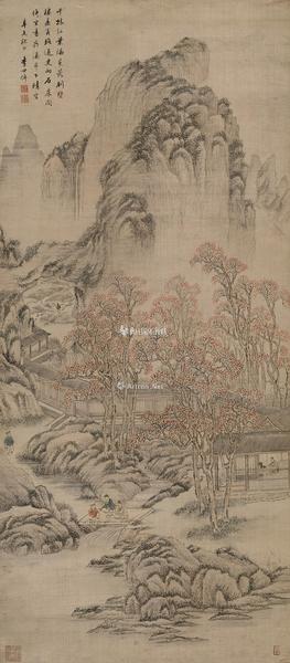  辛未（1751年）作 秋山别业图 立轴 绢本设色