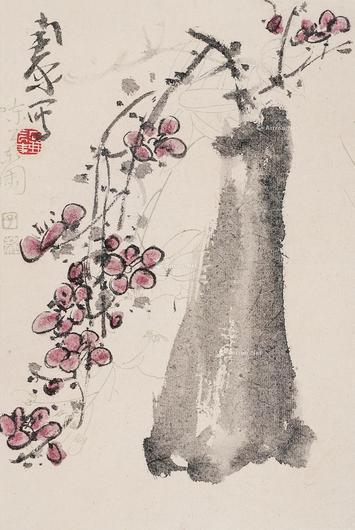  清供图 镜芯 纸本设色