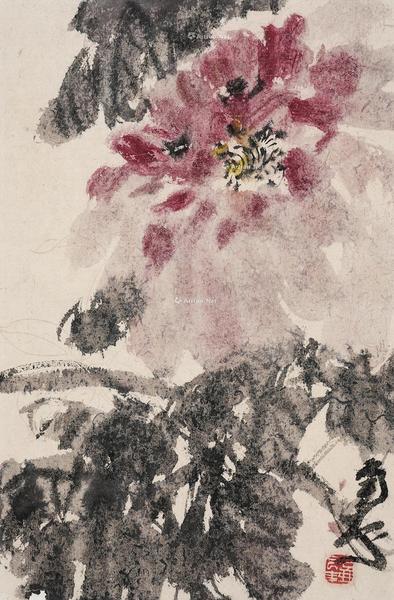  富贵牡丹 镜芯 纸本设色