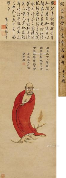  达摩渡海图 立轴 纸本设色