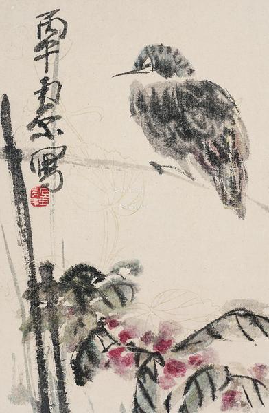  丙午（1966年） 花鸟 镜芯 纸本设色