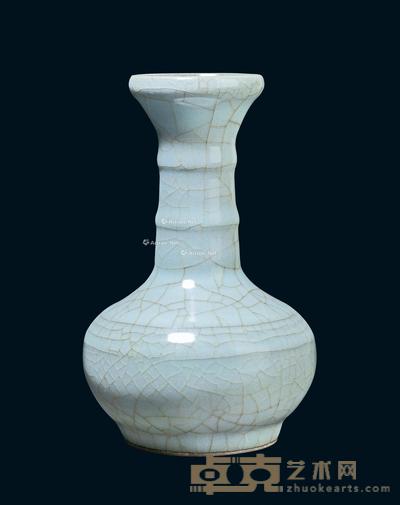 * 清代 清初仿官釉弦纹瓶 高14.5cm;直径5cm;底直径6cm