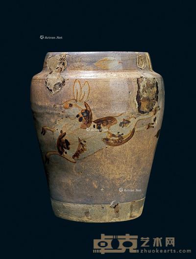 * 宋代 磁州窑神鹿图罐 高26cm;直径16.3cm