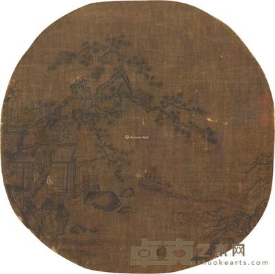 * 宋～元 松下观景图 镜片 绢本 26×26cm