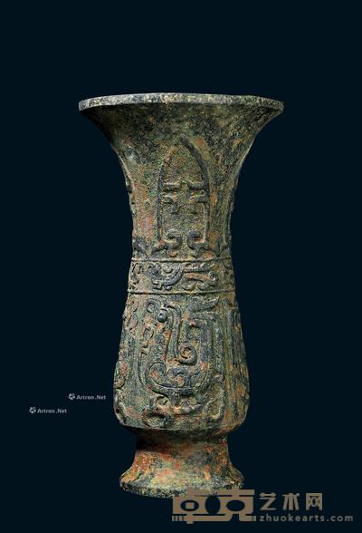 * 明以前 蝉鸟纹青铜罍 高34cm;直径18cm