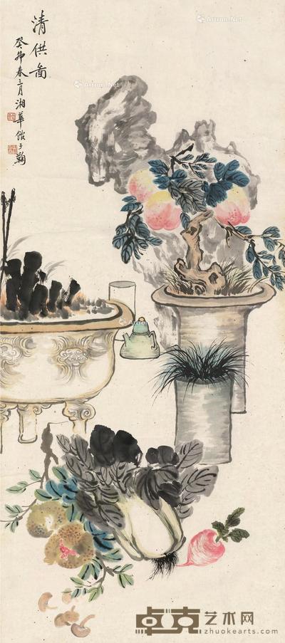 清供图 立轴 纸本 135×60cm
