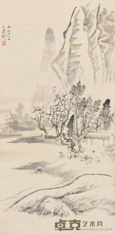 近现代 山水 立轴 纸本 68×33cm