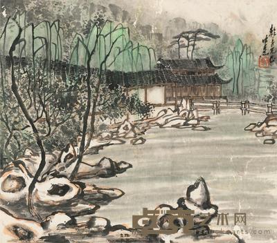 当代 园林 镜片 纸本 38×34cm