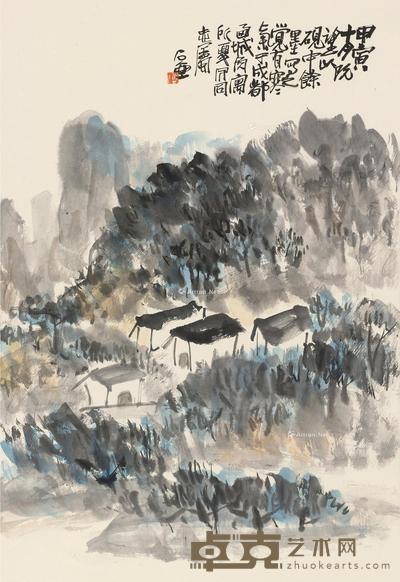 近现代 山水 镜片 纸本 69.5×48cm