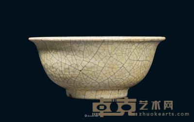 * 清代 清乾隆官仿哥釉碗(底有残) 高6.3cm;直径14cm;底直径6.3cm