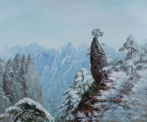  黄山之冬 布面油画
