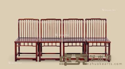  红木梳背椅 （四件一组） 长52cm；宽43cm；高91cm
