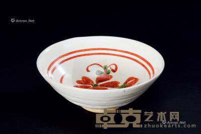  金代 红绿彩花卉纹碗 直径13.4；高5.2cm