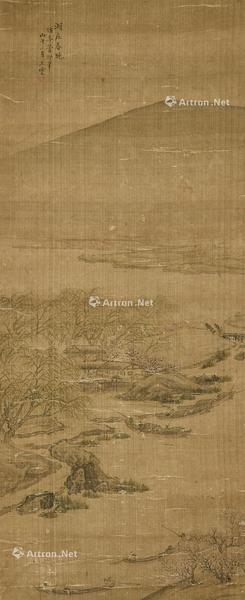  湖庄春晓 立轴 设色绢本