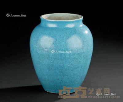  清代 松石绿釉罐 直径22.1cm；高26.6cm 