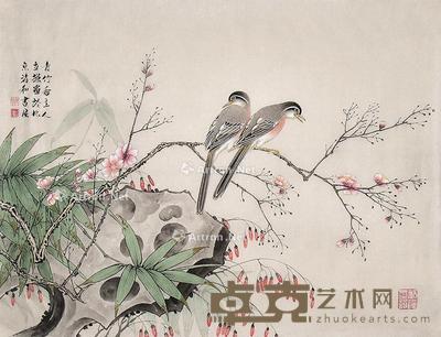 花鸟 镜片 纸本 48×64cm