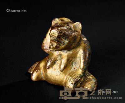  汉代 铜鎏金熊摆件 长7.8cm；高6.5cm