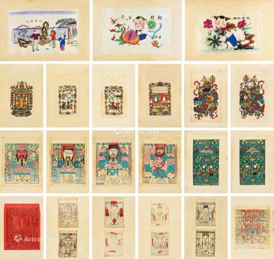  杨柳青年版画 四十八幅 镜心 设色纸本