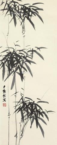  墨竹 立轴 纸本