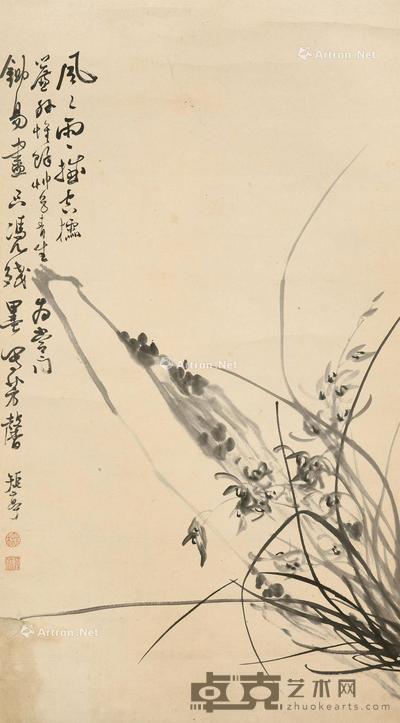  兰花 立轴 水墨纸本 80×45.5cm