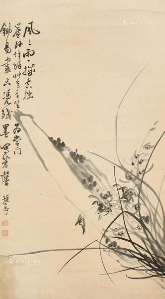  兰花 立轴 水墨纸本