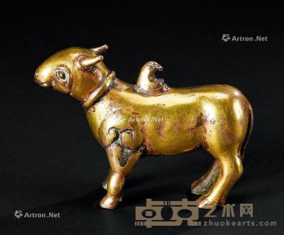  汉代 铜鎏金瑞兽摆件 长9.6cm；高6.9cm