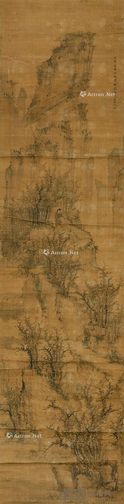  天台山图 立轴 设色绢本 145×34.5cm