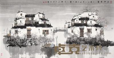 水乡旧梦 镜片 纸本 138×68cm