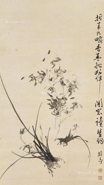  兰花 立轴 水墨纸本
