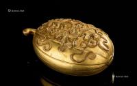  铜鎏金瓜瓞绵绵纹盖盒