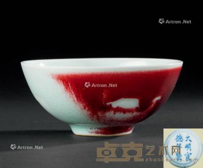  豇豆红釉碗 直径11.6cm；高5.2cm 