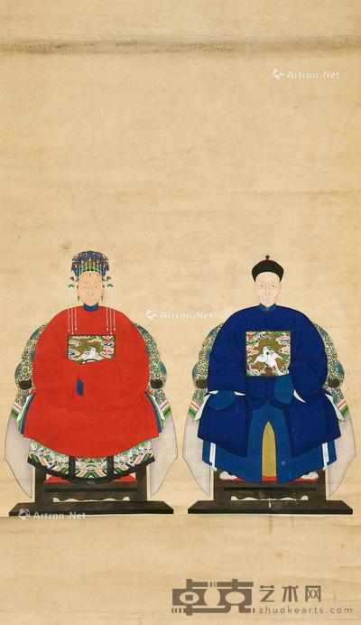 祖先像 立轴 设色纸本 130.5×75.5cm